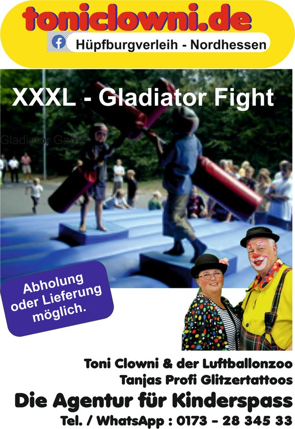 Gladiator Game - Kissen
Grundfläche 7 x 7m / 1x 230Volt